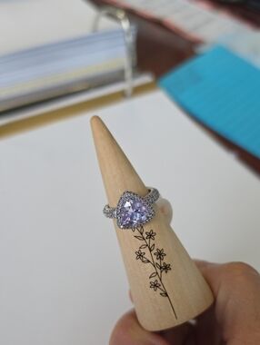 BP_ "The Perfect Piece" Rhodium  Halo Ring with Lavender Center Stone